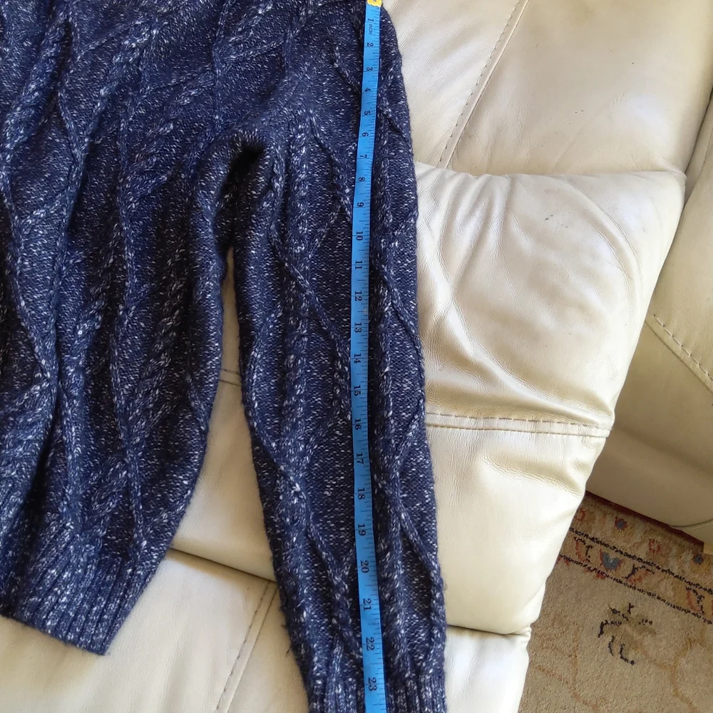 Banana Republic shawl collar blue heavy knit yak wool blend sweater
